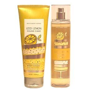 Bath and Body Works Iced Lemon Poundcake Body Cream and Fine Fragrance Mist x 2